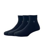 Allen Solly Men'S Cotton Quarter Length Socks (Pack Of 3) - Black