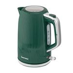 Innoteck Kitchen Pro 1.7L Electric Kettle - Green Ridged Textured Body & Stainless-Steel Accents - BPA-Free Hot Water Boiler with Auto Shut-Off - Boil Water Quickly for Preparing Tea, Coffee