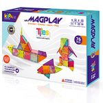 KIPA GAMING MagPlay 76pcs Magnetic Building Tiles & Blocks - Open-Ended Creative Learning Educational Toys for Children Ages 3+ | Made in India with Smart Backpack, Multicolor