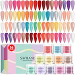 Saviland Nail Acrylic Powder Set - Glitter Acrylic Nail Powder Kit 36 Colors Professional Polymer Powder Nail Kit for Nail Extension 3D Manicure