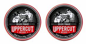 Uppercut Deluxe, Deluxe Pomade, Professional Water Based Pomade to Create Timeless and Classic Looks, Strong Hold and High Shine 2 x 100g