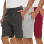 3 Pack Mens Jersey Shorts with Pockets and Drawstring – Soft Men's Lounge Shorts for The House, Sleep PJ, Pajamas – Up to 3XL