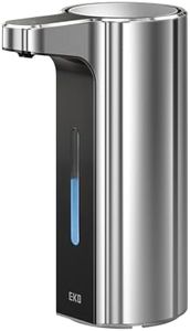 EKO Aroma Pro 13.5 fl oz Touchless Automatic Liquid Soap Dispenser, Rechargeable Hand & Dish Soap Dispenser for Bathroom and Kitchen, Waterproof, Adjustable Volume Control (Chrome Metallic)