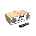 DAB+ Radio & CD Player | Compact Wooden Hi-Fi Music System | Bluetooth Digital Home Stereo | FM, 20 Presets, Dual Alarm, & Remote Control | AUX & USB Input | USB Charging | MAJORITY Oakington (Oak)