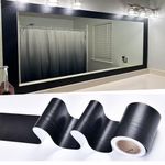 DESOMINOR 11 Yard Black Border Peel &Stick Black Wood Grain Wallpaper Border Removable Waterproof Bathroom Mirror Frame Sticker, 10MBLACKWOODBORDERMESO