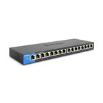 Linksys Business LGS116 16-Port Desktop Gigabit Ethernet Unmanaged Network Switch I Metal Enclosure , Black/Blue