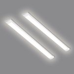 HUMIGA 2 Pack 4FT LED Batten Light, 40W 3600LM Slim Profile Wide Tube Lighting for Ceiling of Indoor Home Garage Shop Office, PC Body,Neutral White 4000K