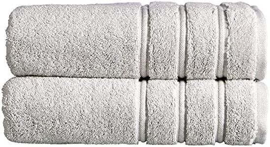 Christy Antalya Large Bath Towels | Set of 2 | 100% Turkish Cotton | 600GSM | Soft Plush Luxury Towel Set | 70cm x 125cm | Quick Dry | Lunar Grey