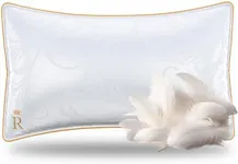 Royal Therapy King White Goose Feathers and Down Pillow, Premium White Bed Sleeping Breathable Hotel Collection Pillows