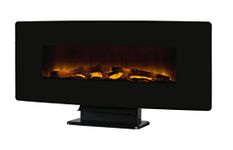 Muskoka 48" Curved Front Wall Mount Electric Fireplace - Black Glass