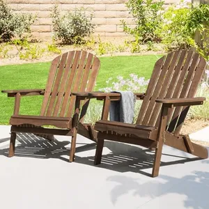 IDZO Outdoor Adirondack Chair Set of 2, Pre-Assembled Backrest, Patio Furniture Set, Outdoor Furniture for Garden, Porch, Deck, Firepit