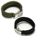 2 PCS Paracord Survival Bracelet Trilobite Style Parachute Rope Bracelet Woven Outdoor Bracelet with Adjustable Stainless Steel Buckle for Travelling Camping Boating and Hiking