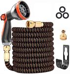 75FT Expandable Garden Hose Pipe, Upgraded 3-Layer Latex No-Kink Flexible Water Hose, 3/4"&1/2" Metal Connectors, 10 Function Spray Nozzle