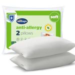 Silentnight Anti Allergy Soft Pillows 2 Pack – Soft Support Pillows with Bouncy Fibres Ideal for Front and Stomach Sleepers – Hypoallergenic and Machine Washable – Pack of 2, White