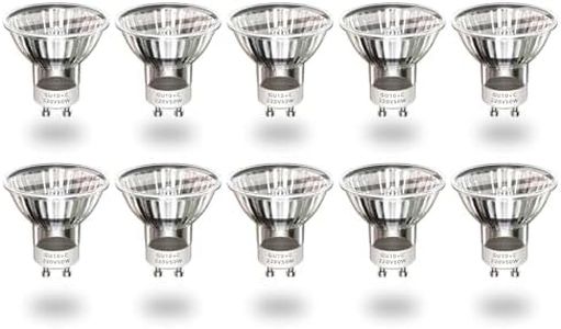 BrightArk GU10 Halogen Spotlight Bulbs, Dimmable GU10 Halogen Light Bulbs 50W Warm White 2800K, AC 220-240V 50 Watt GU10 Halogen Reflector Ceiling Light Bulbs (10-Pack)