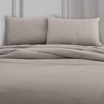 Spread Spain Madison Avenue Cotton with Light Silky and Sateen Sheets 400 Thread Count Fitted Bedsheet with 2 Pillow Cover (Stone)