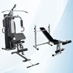 Lifeline Home Gym HG 005 Gym Set for Chest Biceps Shoulder Back Triceps Legs | Gym Workout Machine Combo LB 305 Multi Gym Bench with Leg Curl & Leg Extension| Free Assistance for Installation