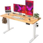 BEXEVUE Height Adjustable Electric Standing Desk - 120x60 cm Stand Up Table Desk Thick Splice Board, Smart Control Panel 3 Memory Heights, Anti-Collision System, Sit Stand Desk for Home Office