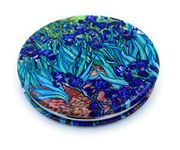 Aeisage Pocket Mirror for Women Small Travel Mirror Magnifying Van Gogh Irises Flower Purse Mirror Compact Unique Gift for Artistic Mom