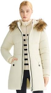 Orolay Womens Winter Puffer Coat Warm Winter Coats Long Thickened Down Jacket Waterproof Puffer Jacket with Hood, Beige, XX-Large