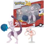 Pokemon Figure Set Mew & Mewtwo – 5 & 10 cm - New official Pokemon toy