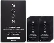 MOON Dissolving Teeth Whitening Strips, Peroxide-Free, Enamel-Safe Formula, Gentle on Sensitive Teeth, Vegan, Freshening Mint Flavor