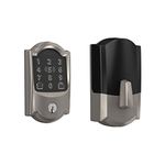 Schlage Encode Plus WiFi Deadbolt Smart Lock with Apple Home Key, Keyless Entry Door Lock with Camelot Trim in Satin Nickel, BE499WB CAM 619