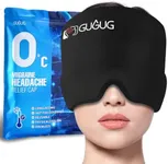 GUGUG 0° Migraine Relief Cap, Headache Cap Migraine Ice Hat, Migraine Ice Head Wrap Cold Gel Ice Pack Mask for Puffy Eyes, Tension, Sinus, and Stress Relief - Black