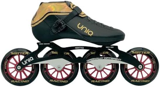 Uniq Q8 Inline Speed Skates - Microfiber Aluminum - for Speed or Serious Fitness Skaters (Size 41-8)