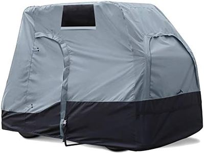 Explore Land Weatherproof 4 Passengers Golf Cart Cover Universal Fits EZGO Club Car Yamaha - All Season Golf Cart Enclosure with Driver Side Door and Back Side Zipper Window