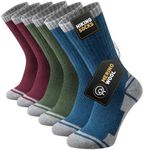 Stoeury Merino Wool Hiking Socks Men Women, Thick Cushioned Walking Socks, Anti Blister Breathable Crew Sports Work Running Sock 3 Pairs