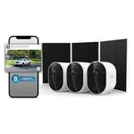 Arlo Pro Security Camera 2K HDR (6th Gen, 2025 Release) 3 Cam + 3 Solar Panels + 6 Months of Secure Plus Plan - Wireless Outdoor Camera, Battery Power, Person, Vehicle & Animal Detection, White