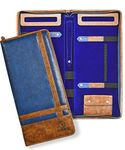 Tie Case Organizer for Travel - Bonus Slots for Cufflinks, Collar Stays, and Pocket for Formal/Dress Accessories - Royal Blue Case