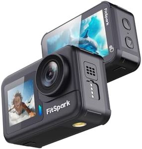 FitSpark Dolphin 1.0 20M Body Waterproof Real 4K30FPS Dual Big 2.2" Touchscreen EIS Action Camera Sony Sensor No.1 Chipset Wireless MIC Support WiFi Smart Remote +Full KIT