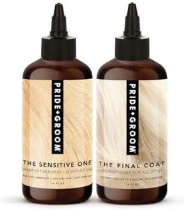 Pride and Groom The Sensitive One Box Set – Dog Shampoo & Conditioner with All Natural Blend of Essential Oils & Ingredients to Soothe, Nourish & Untangle for Long Lasting Shine & Manageability – 32oz