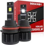 Hikari 2023 20000LM 9004 HB1 Dual Beam LED Bulbs, Fog Light, 45W Upgraded Core-9 LED, High Lumens LED Kit, 6000k Cool White, IP68 Waterproof, Halogen Upgrade Replacement