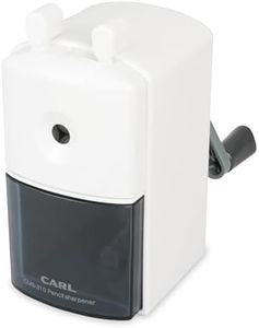 Carl CMS-310-W Manual Pencil Sharpener with Bent Core Jam Removal Function, White, Japanese Manufacturer