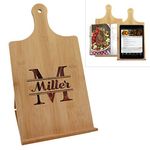 Personalized Bamboo Cookbook Holder - Custom Monogrammed and Engraved Recipe Cook Book Stand - Wooden Housewarming, Kitchen Decor Gift (Vertical - 7.25" x 13.25")