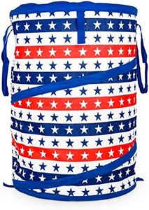 Camco Tear Resistant Pop Up Utility Container, Can Be Used as a Cooler, Trash Bag , or Storage Bin - Perfect for Camping, Cookouts, and Tailgating, and Outdoor Events - 18" x 24" Patriotic Stars Design (42986), Large (51993)