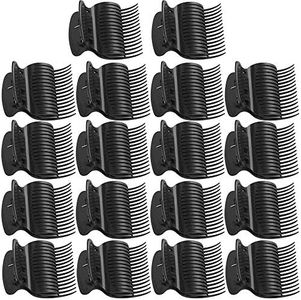 18 Pieces Hot Roller Clips Plastic Hair Curler Claw Clips Roller Clips for Small, Medium, Large and Jumbo Hair Rollers (Black)