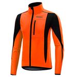 HEROBIKER Cycling Jacket Bicycle MTB Road Bike Jackets Long Jersey Breathable Reflective Windbreaker Running Gear Golf Biking, Orange, Medium