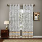 BLOCKS OF INDIA Hand Block Printed Cotton Linen Daylight Door Curtain (Style 1, Door 7 FEET)