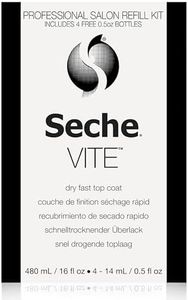Seche Vite Dry Fast Top Coat 16oz Refill Kit, 16 oz Refill & 4 x 0.50 oz