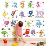 decalmile Colorful Shapes Numbers Wall Decals Educational Learning Geometry Wall Stickers Kids Toddler Room Preschool Classroom Daycare Wall Decor