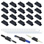 20 Pack Pen Holder Silicone,Adhesive Pen Holder for Desk,Marker Clip for Classroom Office Desk Accessories, Pencil Holder with 20 Double Sided Extra Sticky Tape (Black)