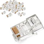 UGREEN RJ45 Connector, 50 Pack Cat5e/Cat5 Ethernet Modular RJ45 Plugs, Gold Plated Crimp LAN Network End Plugs for Ethernet Cable