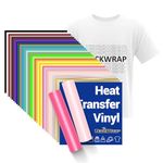 TECKWRAP Heat Transfer Vinyl 12" x 12" Sheets 33 Assorted Color HTV Vinyl for DIY Clothing,Shirts,Logos,Hats,Fabric Iron on Vinyl Compatible with Heat Press Craft Cutters