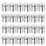 BTSKY 24 Pack Sign Standoff Screws 1 x 1 Inch, Advertising Glass Standoff Nail Hardware, Stainless Steel Standoffs for Glass Panel Plexiglass Picture