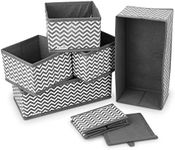 Navaris Fabric Drawer Organizers - Set of Wardrobe Organizer Storage Boxes Foldable Storage Cubes for Clothes, Socks, Underwear