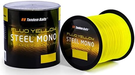 Tandem Baits 2-Pack Steel Mono Fluo Fishing Line for Fishing Rod, Fishing Accessories, Carp Rod, Nylon Line for Large Fishing, Carp Accessories, Professionals & Hobby Anglers, 12 m, 35 mm, Yellow